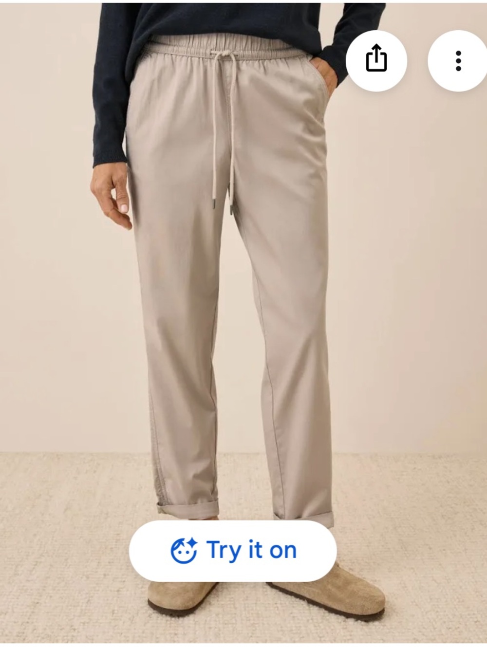 PACT Large Daily Twill Tapered Leg Pants Orig $88 Exc Cond